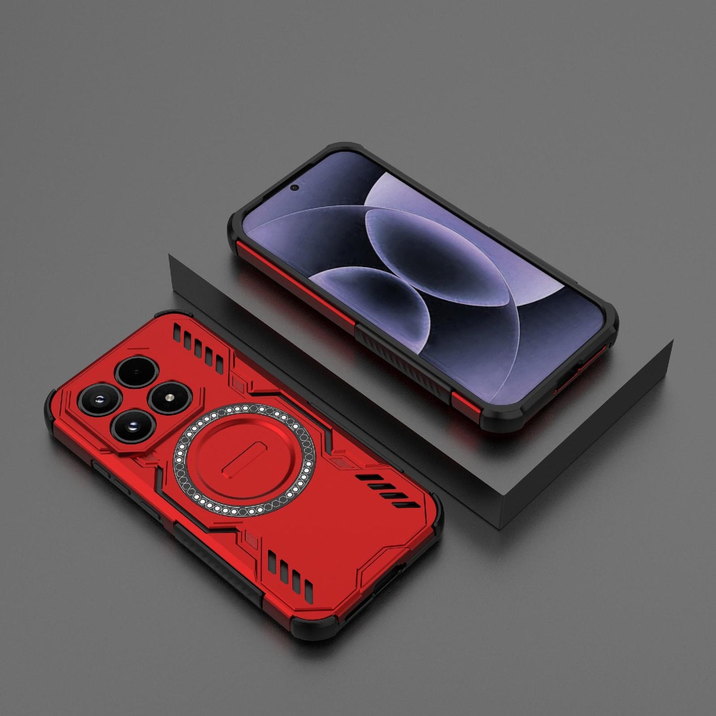 Xiaomi 17 5G Butterfly Armor MagSafe Magnetic Ring Shockproof Protective Phone Case with Stand