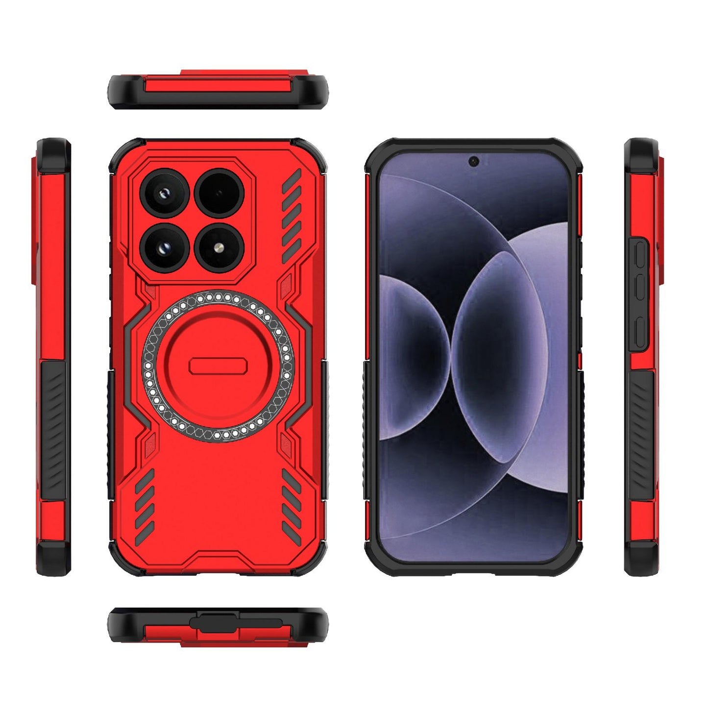 Xiaomi 17 5G Butterfly Armor MagSafe Magnetic Ring Shockproof Protective Phone Case with Stand