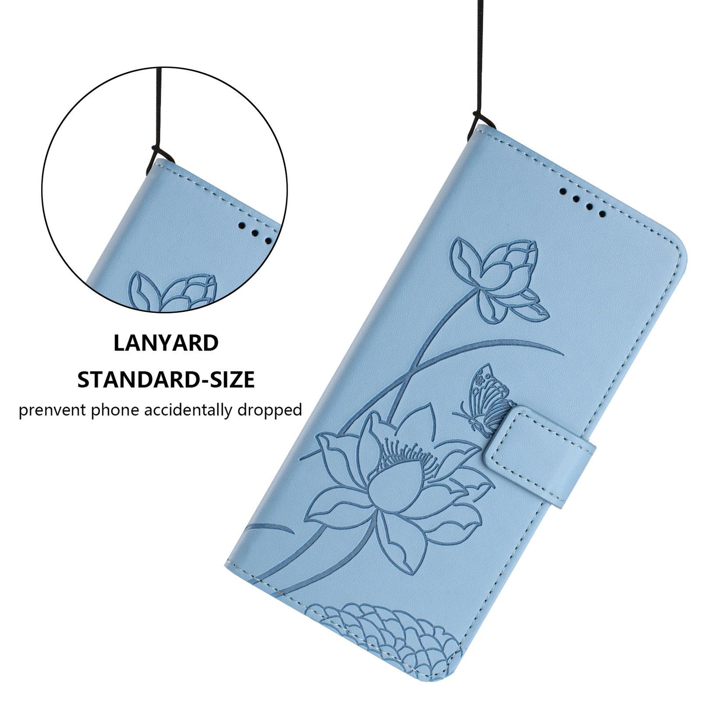Samsung Galaxy A57 5G Lotus Embossed PU Leather Wallet Phone Case with Card Holder, Cash Pocket, Magnetic Flip Stand Cover, Wrist Lanyard Strap, Shockproof TPU Protective Folio Case - Purple