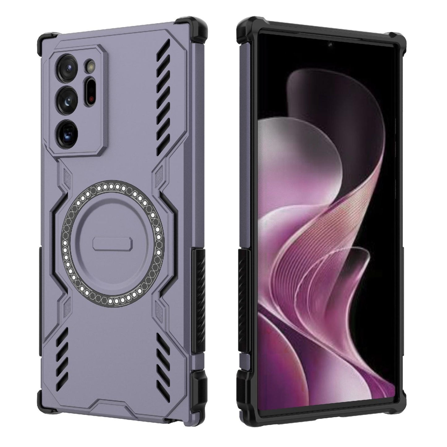 Samsung Galaxy Note20 Ultra Butterfly Armor MagSafe Magnetic Ring Shockproof Protective Phone Case with Stand