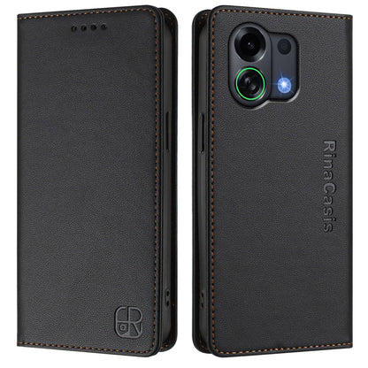 OPPO K13 Turbo Pro 5G Dual-Folded Magnetic Suction RFID Blocking PU Leather Wallet Phone Case with Card Slots, Cash Pocket, Kickstand, Full Protective Flip Cover