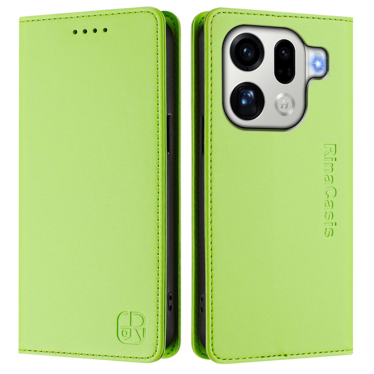 OPPO Find X9 Pro Dual-Folded Magnetic Suction RFID Blocking PU Leather Wallet Phone Case with Card Slots, Cash Pocket, Kickstand, Full Protective Flip Cover
