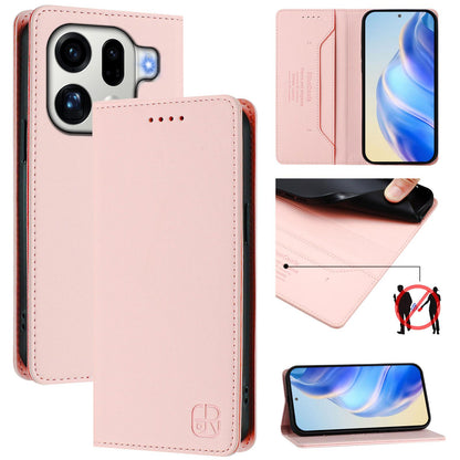 OPPO Find X9 Pro Dual-Folded Magnetic Suction RFID Blocking PU Leather Wallet Phone Case with Card Slots, Cash Pocket, Kickstand, Full Protective Flip Cover