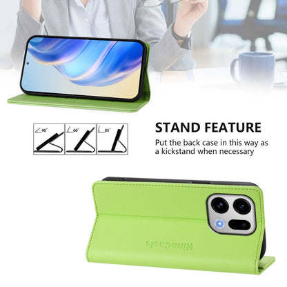 OPPO Find X9 Dual-Folded Magnetic Suction RFID Blocking PU Leather Wallet Phone Case with Card Slots, Cash Pocket, Kickstand, Full Protective Flip Cover