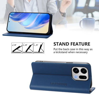 OPPO Find X9 Dual-Folded Magnetic Suction RFID Blocking PU Leather Wallet Phone Case with Card Slots, Cash Pocket, Kickstand, Full Protective Flip Cover