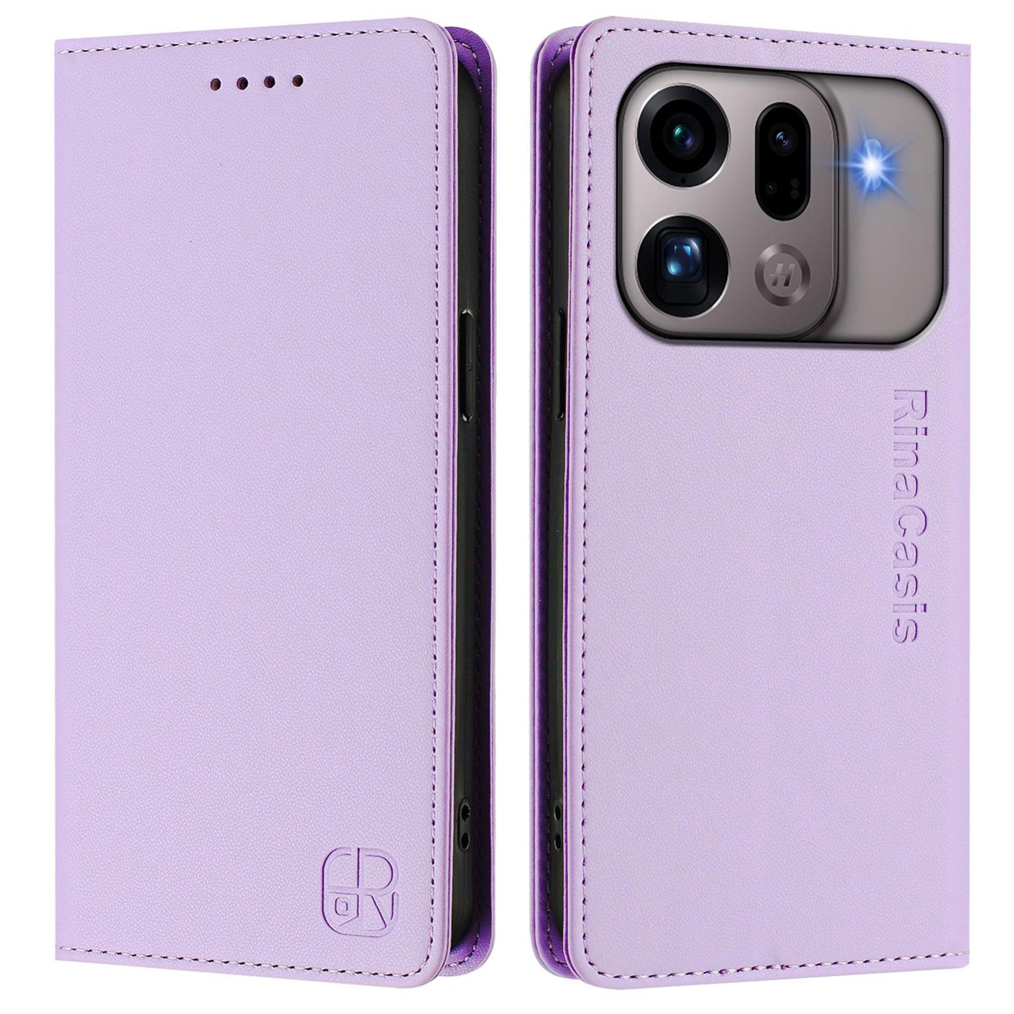 OPPO Find X9s Pro 5G Dual-Folded Magnetic Suction RFID Blocking PU Leather Wallet Phone Case with Card Slots, Cash Pocket, Kickstand, Full Protective Flip Cover