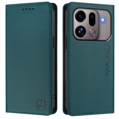 OPPO Find X9s Pro 5G Dual-Folded Magnetic Suction RFID Blocking PU Leather Wallet Phone Case with Card Slots, Cash Pocket, Kickstand, Full Protective Flip Cover