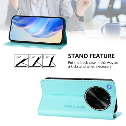 OPPO Find X9 Ultra Dual-Folded Magnetic Suction RFID Blocking PU Leather Wallet Phone Case with Card Slots, Cash Pocket, Kickstand, Full Protective Flip Cover