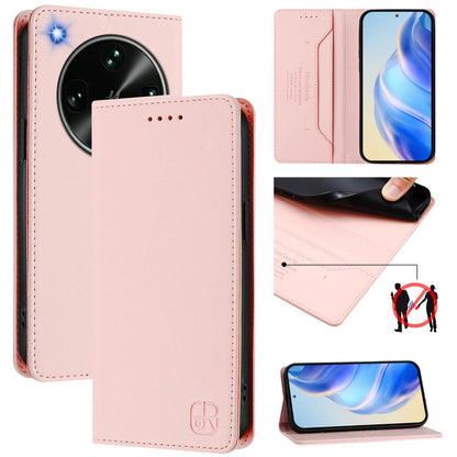 OPPO Find X9 Ultra Dual-Folded Magnetic Suction RFID Blocking PU Leather Wallet Phone Case with Card Slots, Cash Pocket, Kickstand, Full Protective Flip Cover