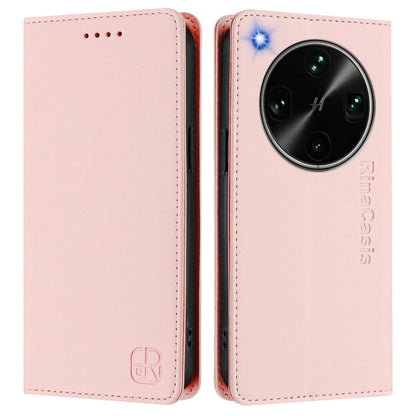 OPPO Find X9 Ultra Dual-Folded Magnetic Suction RFID Blocking PU Leather Wallet Phone Case with Card Slots, Cash Pocket, Kickstand, Full Protective Flip Cover
