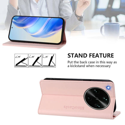 OPPO Find X9 Ultra Dual-Folded Magnetic Suction RFID Blocking PU Leather Wallet Phone Case with Card Slots, Cash Pocket, Kickstand, Full Protective Flip Cover