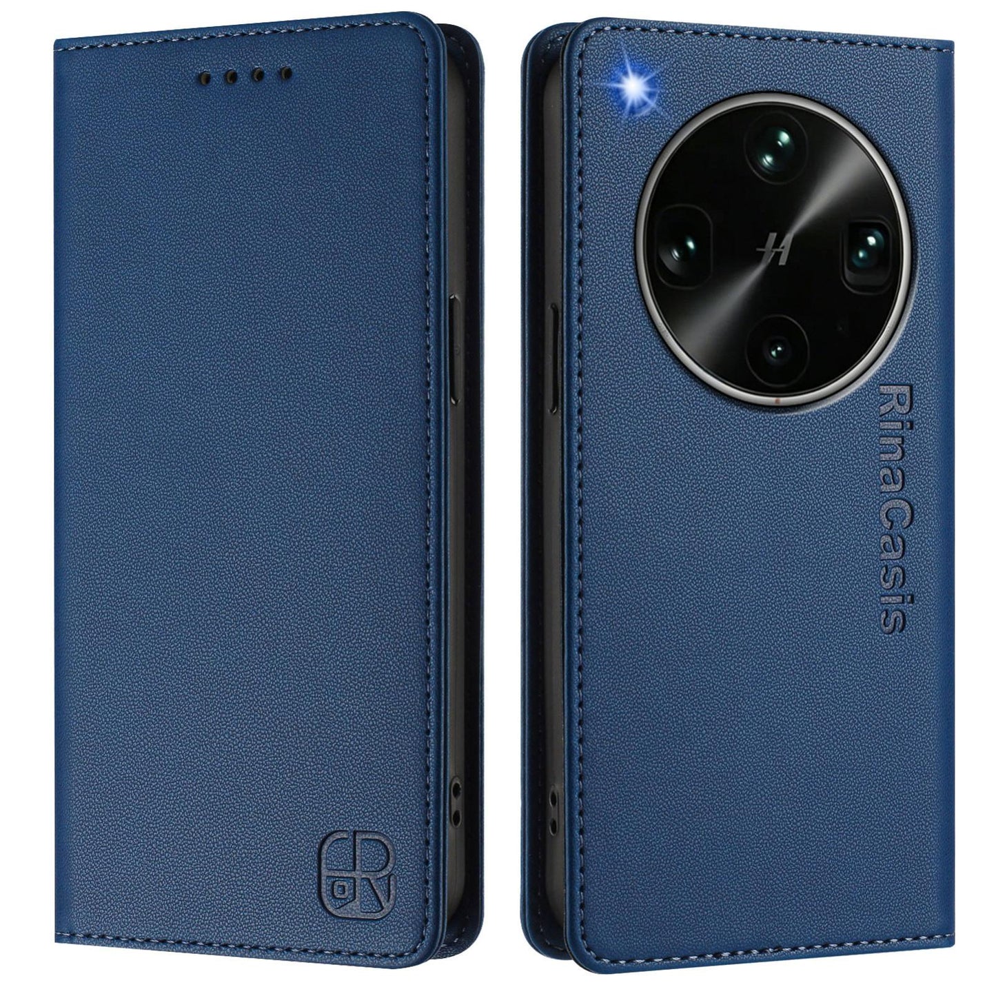 OPPO Find X9 Ultra Dual-Folded Magnetic Suction RFID Blocking PU Leather Wallet Phone Case with Card Slots, Cash Pocket, Kickstand, Full Protective Flip Cover