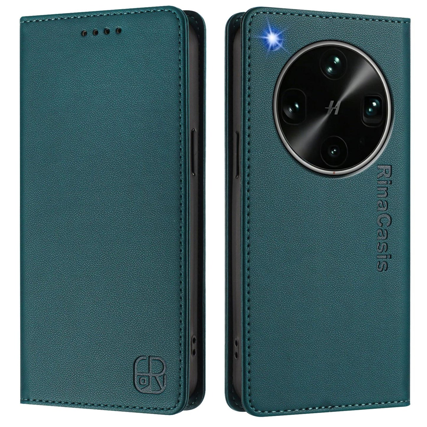 OPPO Find X9 Ultra Dual-Folded Magnetic Suction RFID Blocking PU Leather Wallet Phone Case with Card Slots, Cash Pocket, Kickstand, Full Protective Flip Cover