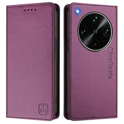 OPPO Find X9 Ultra Dual-Folded Magnetic Suction RFID Blocking PU Leather Wallet Phone Case with Card Slots, Cash Pocket, Kickstand, Full Protective Flip Cover