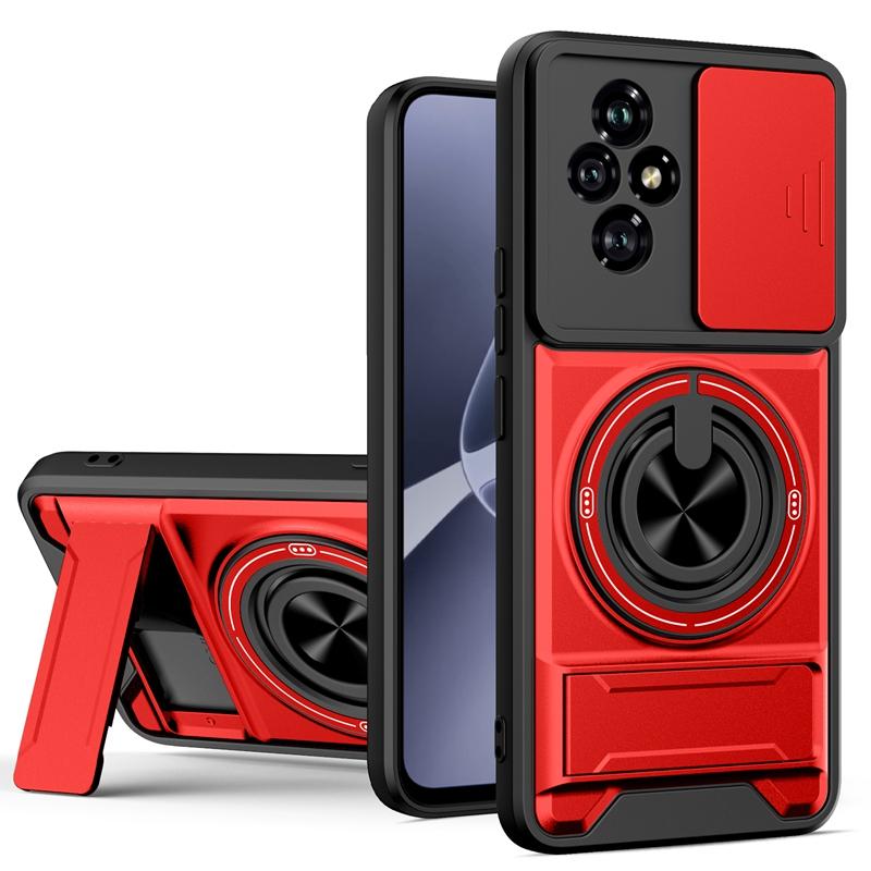 Honor 200 5G Multifunctional Magnetic Shockproof Phone Case with Sliding Lens Window Stand Cover