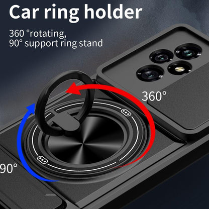 Honor 200 5G Multifunctional Magnetic Shockproof Phone Case with Sliding Lens Window Stand Cover