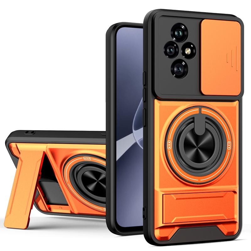 Honor 200 5G Multifunctional Magnetic Shockproof Phone Case with Sliding Lens Window Stand Cover