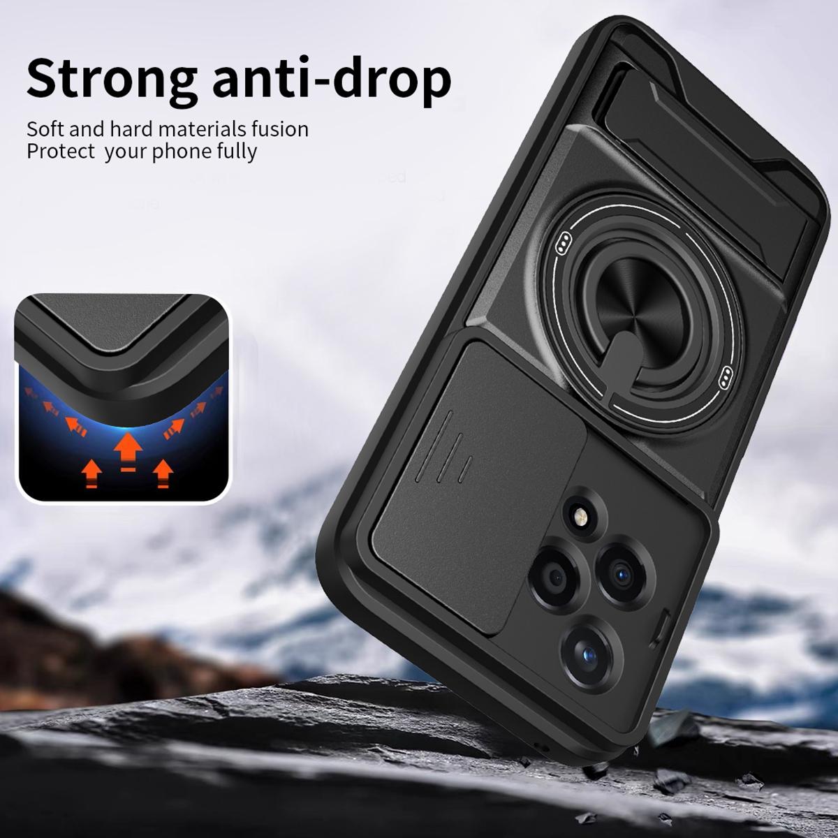 Honor 200 Lite 5G Multifunctional Magnetic Shockproof Phone Case with Sliding Lens Window Stand Cover