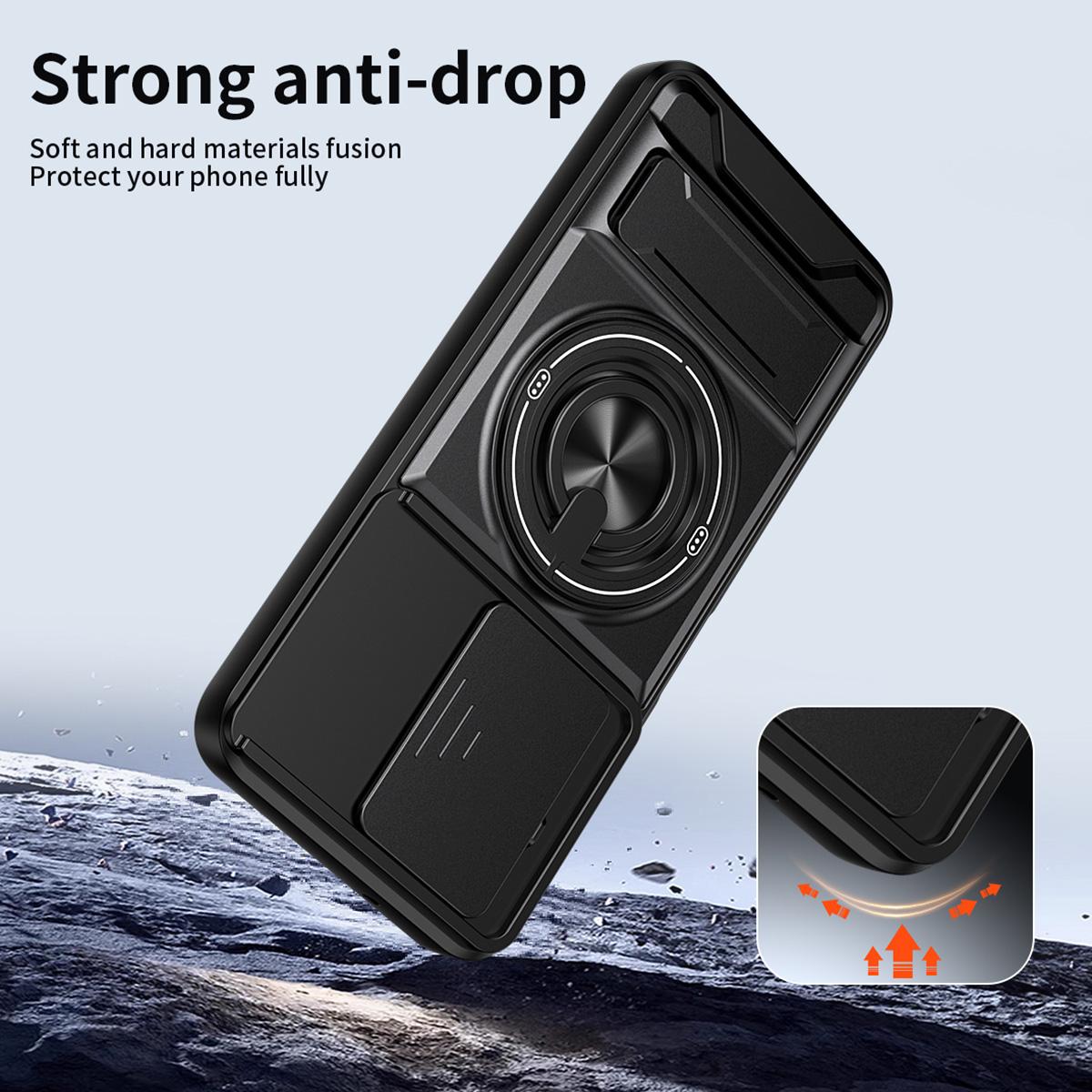 Honor X6b 4G Multifunctional Magnetic Shockproof Phone Case with Sliding Lens Window Stand Cover