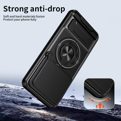Honor 400 Pro 5G 160.8mm Multifunctional Magnetic Shockproof Phone Case with Sliding Lens Window Stand Cover
