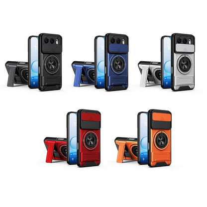 Honor 500 5G 155.8mm Multifunctional Magnetic Shockproof Phone Case with Sliding Lens Window Stand Cover