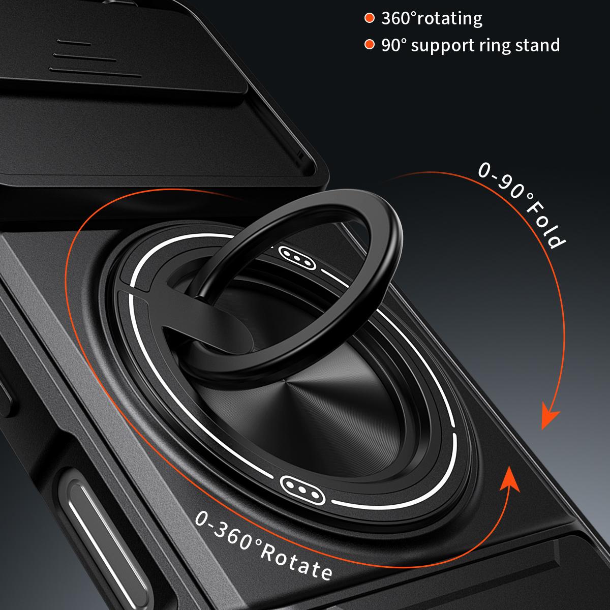 Honor 500 5G 155.8mm Multifunctional Magnetic Shockproof Phone Case with Sliding Lens Window Stand Cover