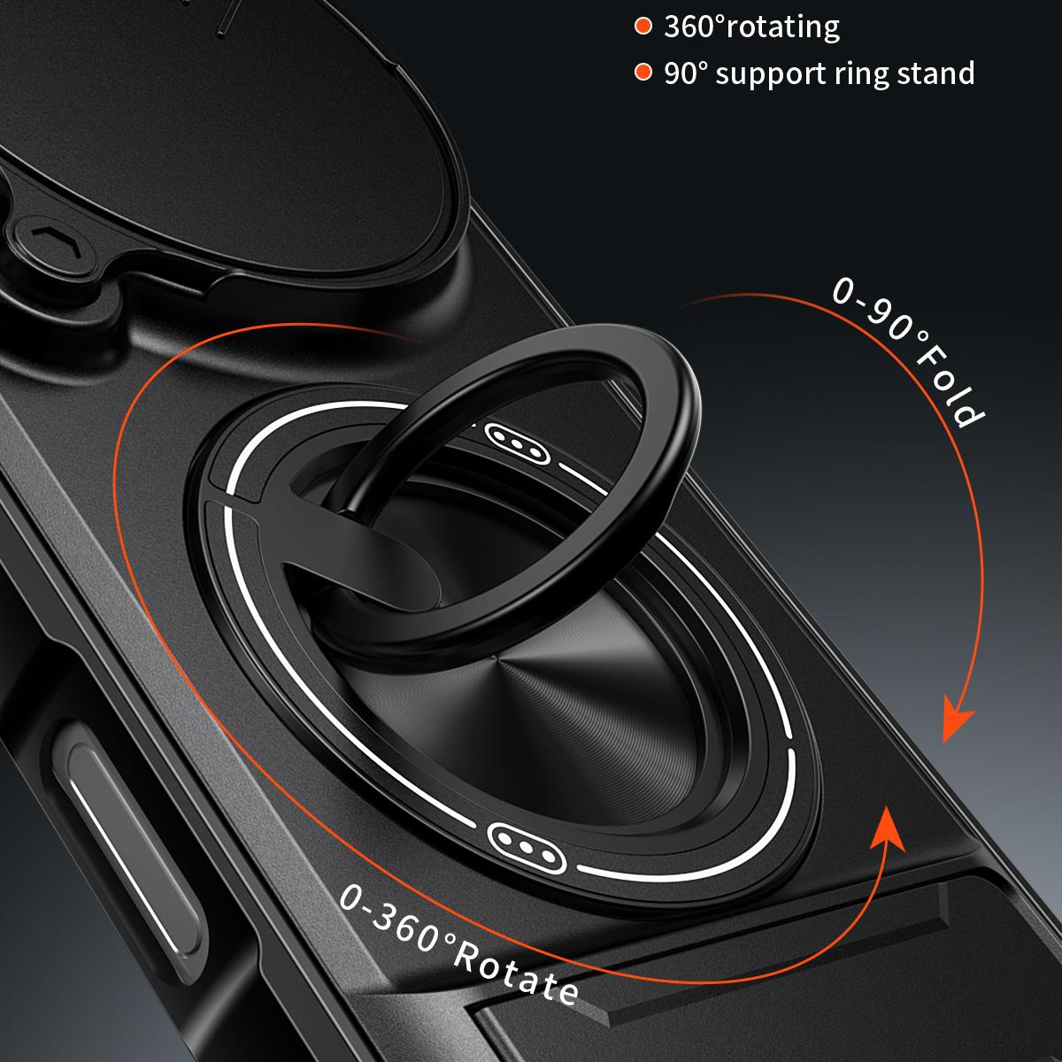 Honor Magic8 Pro 5G Multifunctional Magnetic Shockproof Phone Case with Sliding Lens Window Stand Cover