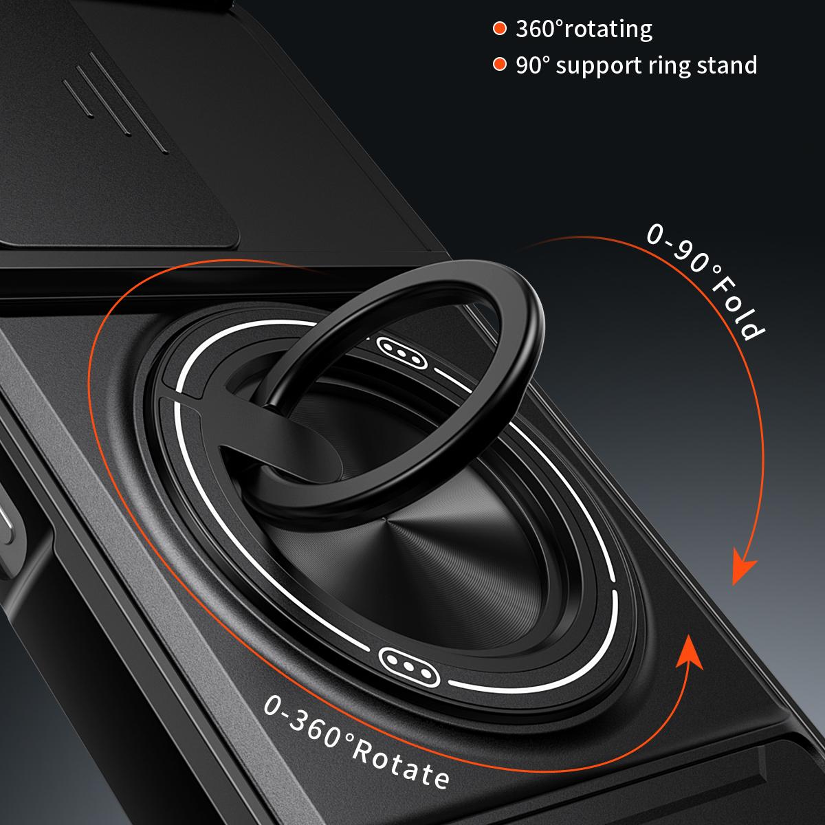 Honor X5b Plus Multifunctional Magnetic Shockproof Phone Case with Sliding Lens Window Stand Cover