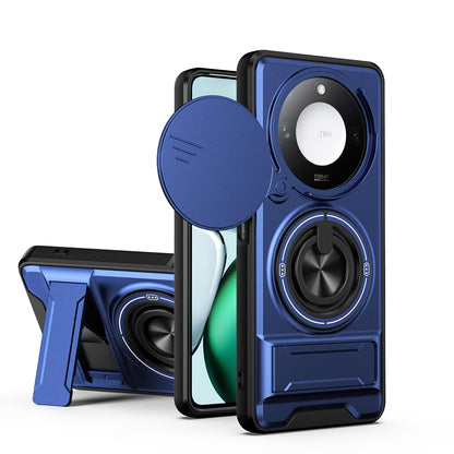 Honor X9c Smart 5G Multifunctional Magnetic Shockproof Phone Case with Sliding Lens Window Stand Cover
