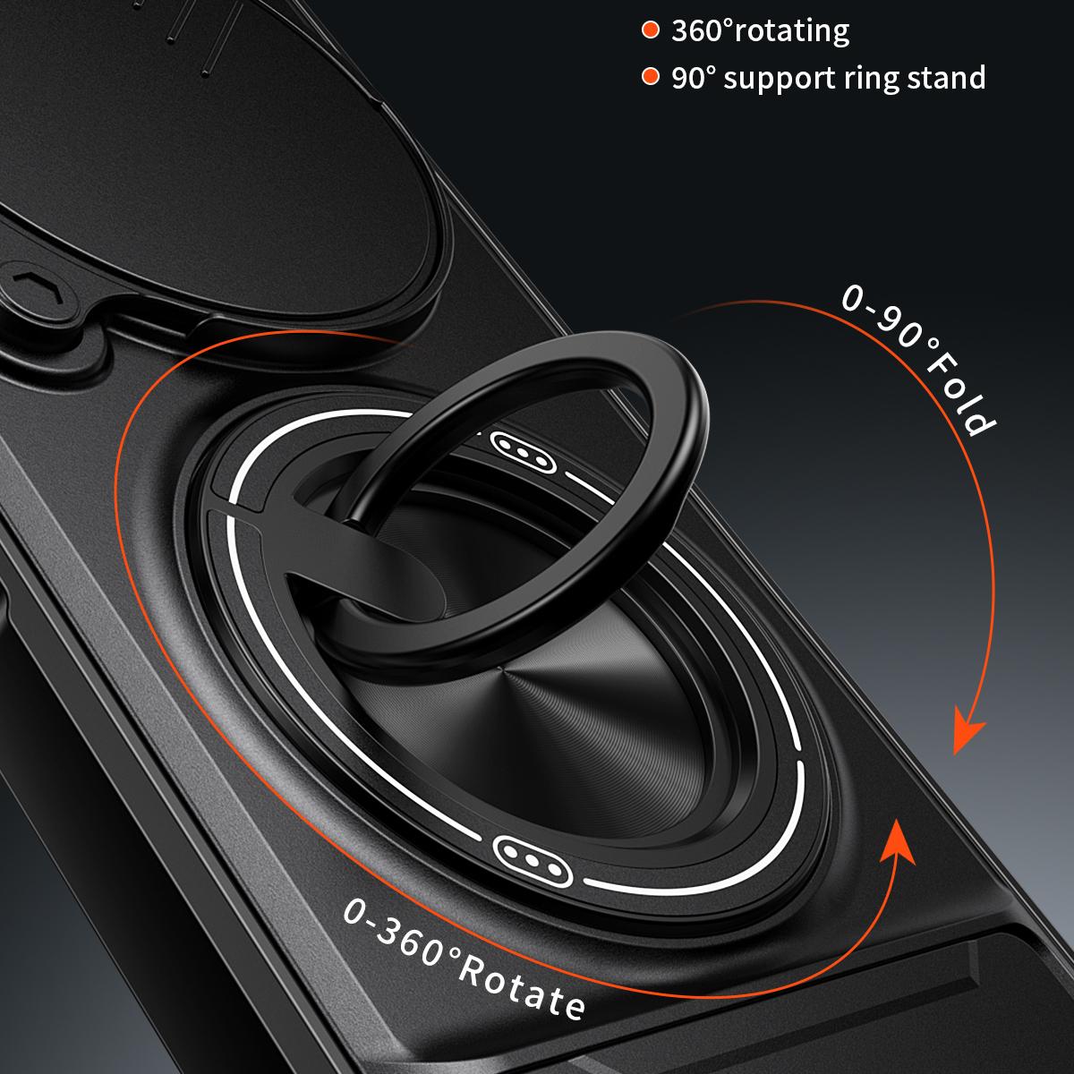 Honor X9c Smart 5G Multifunctional Magnetic Shockproof Phone Case with Sliding Lens Window Stand Cover