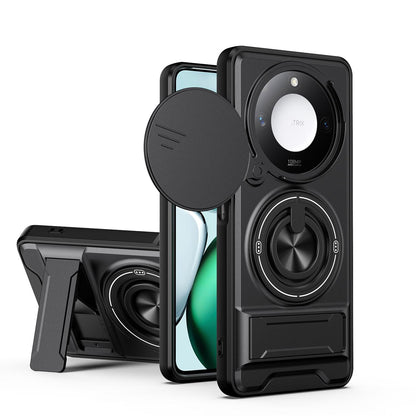 Honor X9c Smart 5G Multifunctional Magnetic Shockproof Phone Case with Sliding Lens Window Stand Cover