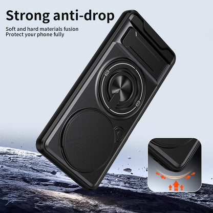 Honor X9c Smart 5G Multifunctional Magnetic Shockproof Phone Case with Sliding Lens Window Stand Cover