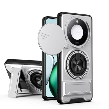 Honor X9c Smart 5G Multifunctional Magnetic Shockproof Phone Case with Sliding Lens Window Stand Cover