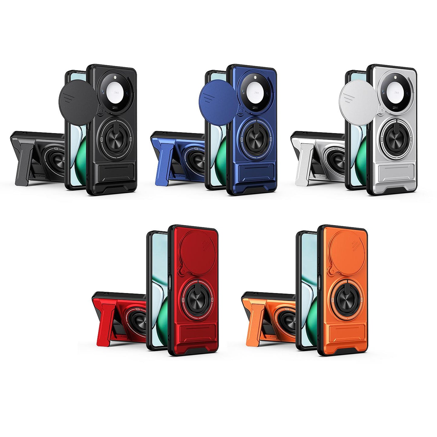 Honor X9c Smart 5G Multifunctional Magnetic Shockproof Phone Case with Sliding Lens Window Stand Cover