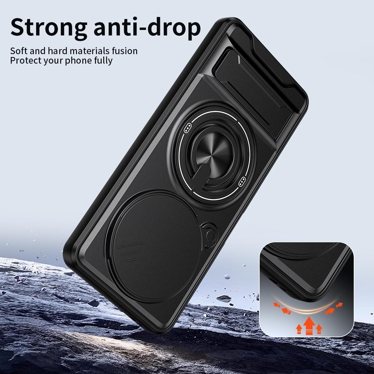 Honor X9c Smart 5G Multifunctional Magnetic Shockproof Phone Case with Sliding Lens Window Stand Cover