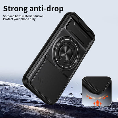 Honor 600 Lite Multifunctional Magnetic Shockproof Phone Case with Sliding Lens Window Stand Cover