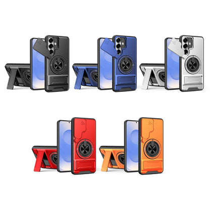 Samsung Galaxy S26+ 5G Multifunctional Magnetic Shockproof Phone Case with Sliding Lens Window Stand Cover