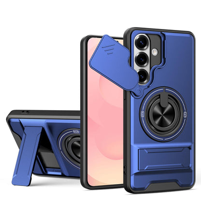 Samsung Galaxy S26 5G Multifunctional Magnetic Shockproof Phone Case with Sliding Lens Window Stand Cover