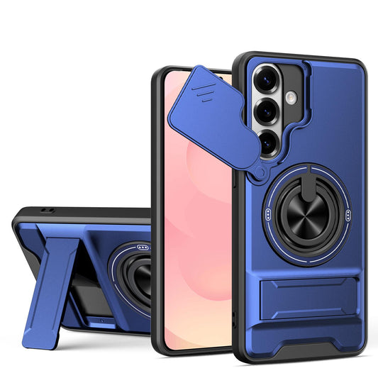 Samsung Galaxy S26 5G Multifunctional Magnetic Shockproof Phone Case with Sliding Lens Window Stand Cover