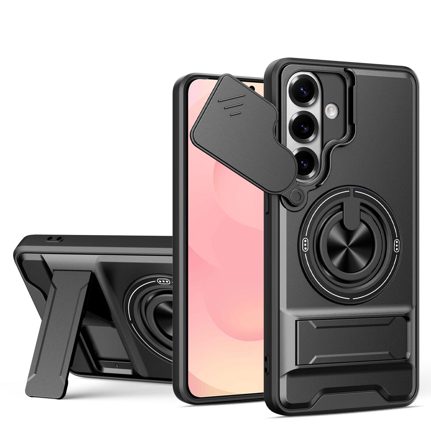 Samsung Galaxy S26 5G Multifunctional Magnetic Shockproof Phone Case with Sliding Lens Window Stand Cover