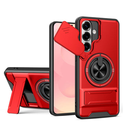 Samsung Galaxy S26 5G Multifunctional Magnetic Shockproof Phone Case with Sliding Lens Window Stand Cover