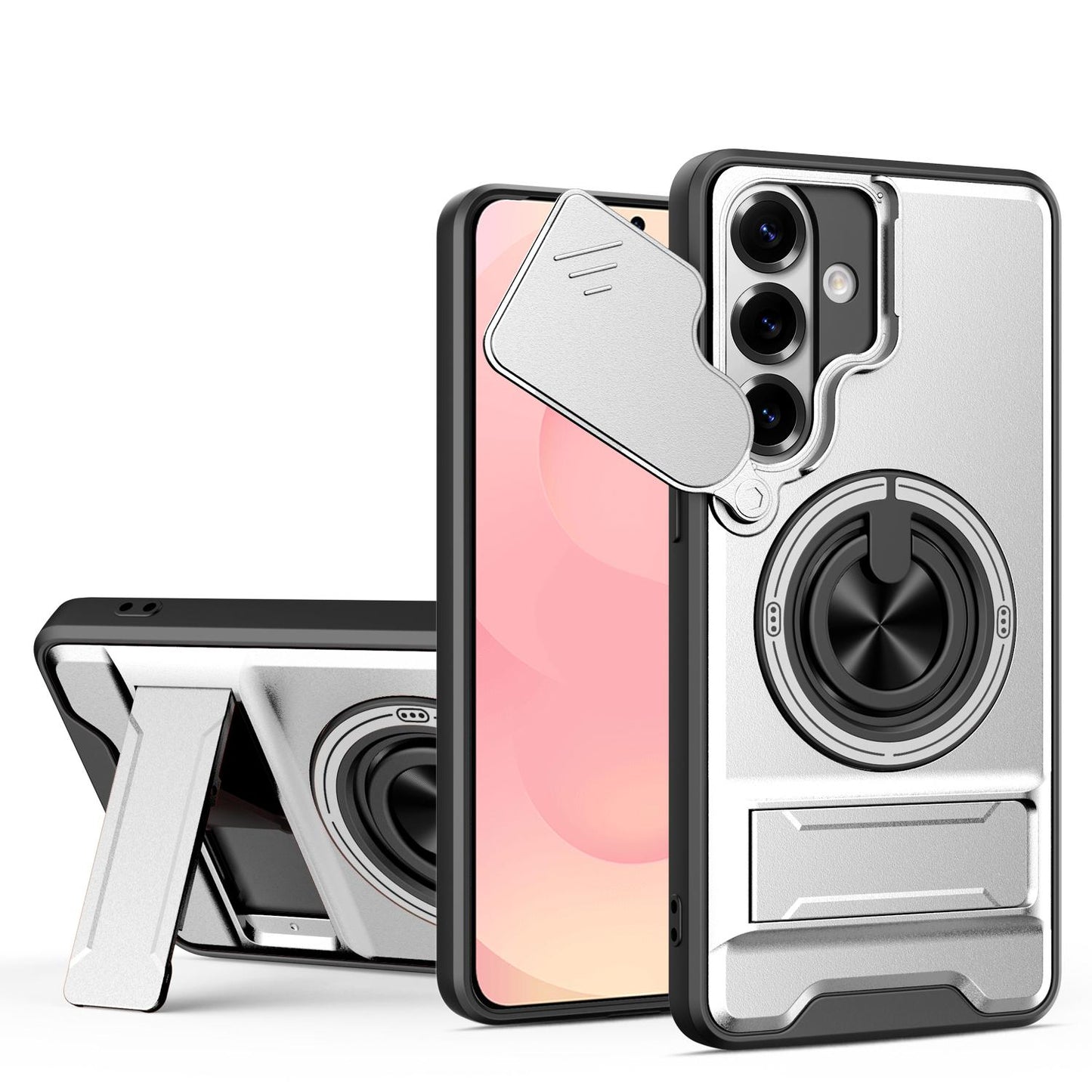 Samsung Galaxy S26 5G Multifunctional Magnetic Shockproof Phone Case with Sliding Lens Window Stand Cover