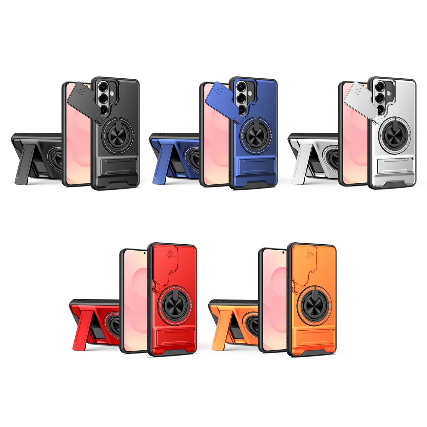 Samsung Galaxy S26 5G Multifunctional Magnetic Shockproof Phone Case with Sliding Lens Window Stand Cover