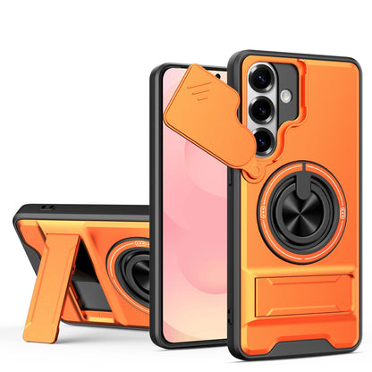 Samsung Galaxy S26 5G Multifunctional Magnetic Shockproof Phone Case with Sliding Lens Window Stand Cover