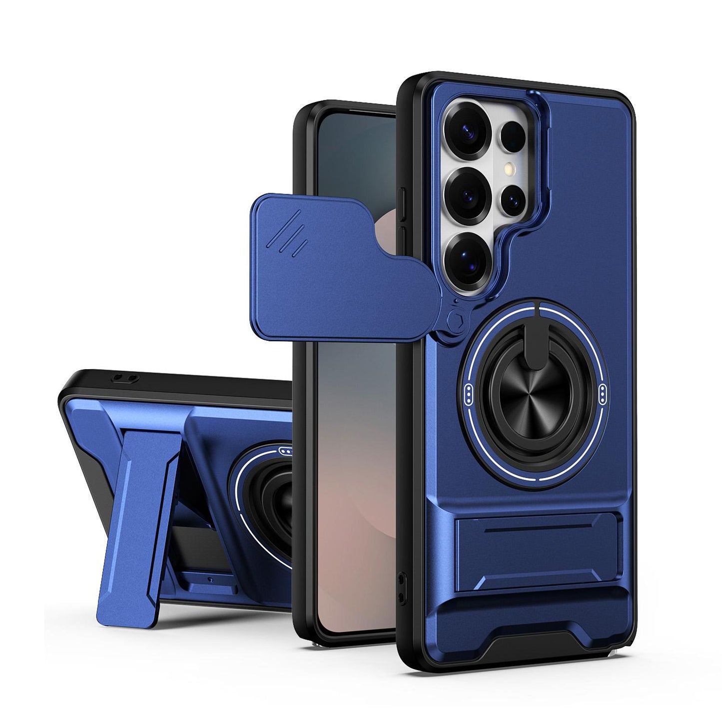 Samsung Galaxy S26 Ultra 5G Multifunctional Magnetic Shockproof Phone Case with Sliding Lens Window Stand Cover