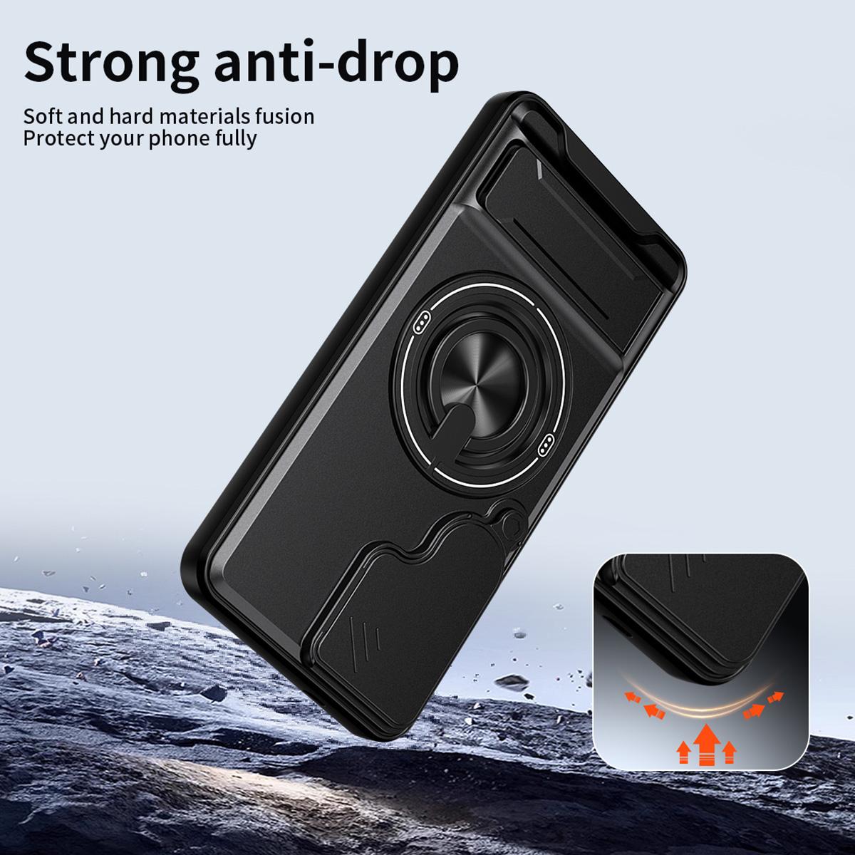 Samsung Galaxy S25 5G Multifunctional Magnetic Shockproof Phone Case with Sliding Lens Window Stand Cover