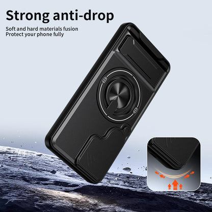 Samsung Galaxy S25 5G Multifunctional Magnetic Shockproof Phone Case with Sliding Lens Window Stand Cover