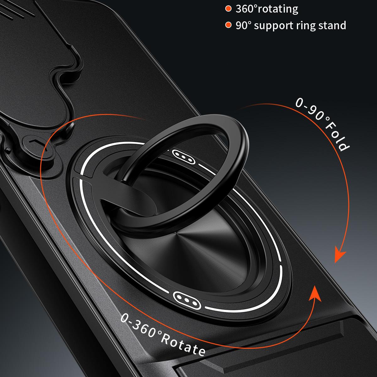 Samsung Galaxy S25 5G Multifunctional Magnetic Shockproof Phone Case with Sliding Lens Window Stand Cover
