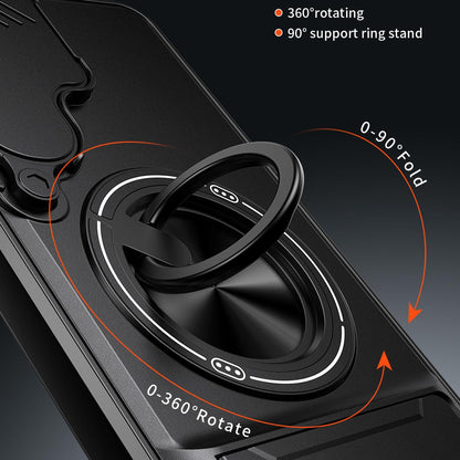 Samsung Galaxy S25+ 5G Multifunctional Magnetic Shockproof Phone Case with Sliding Lens Window Stand Cover
