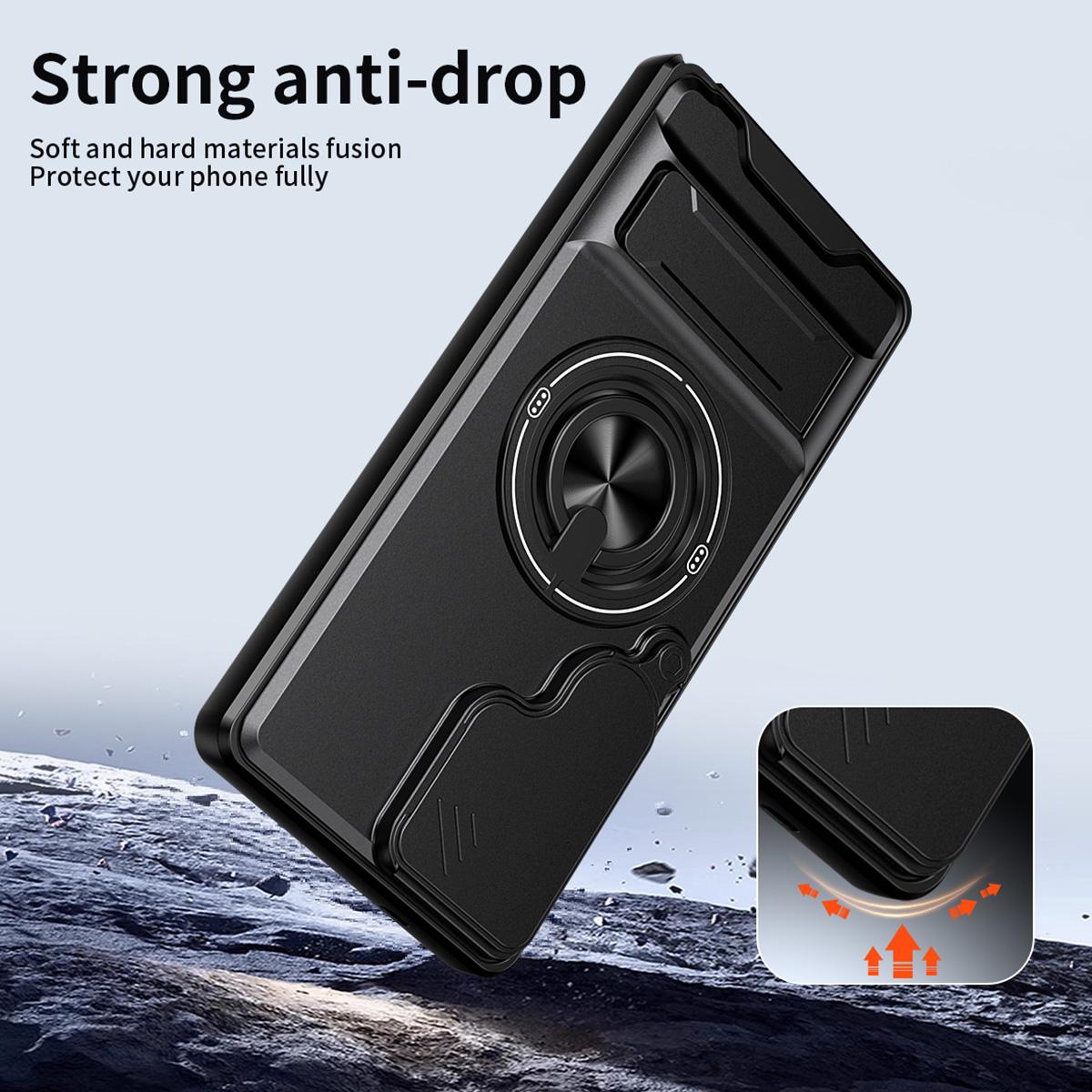 Samsung Galaxy S25 Ultra 5G Multifunctional Magnetic Shockproof Phone Case with Sliding Lens Window Stand Cover